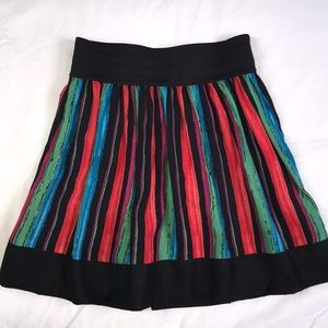 Elastic waist rainbow stripe skirt